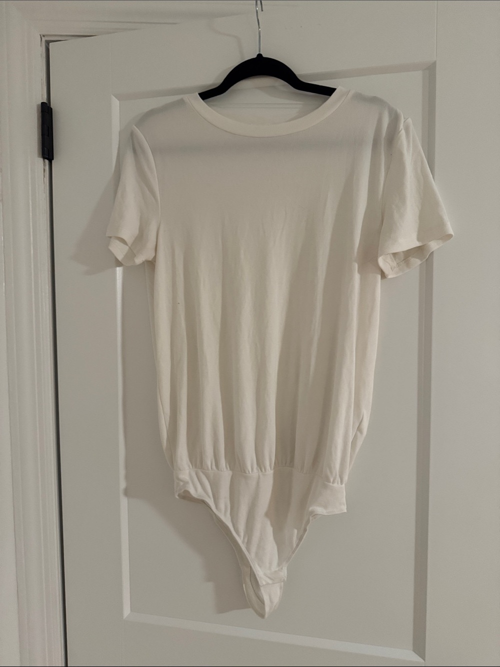 Women’s White Crew Neck Bodysuit Shirt